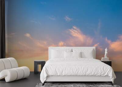 Gentle Colors of Sky Clouds Background at Sunrise time Wall mural