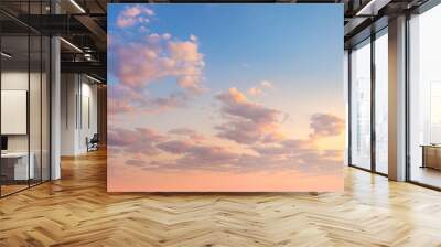 Gentle Sky Clouds Background at Sunrise time, natural colors Wall mural