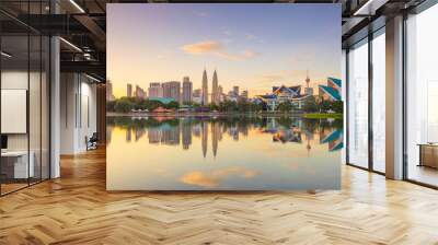 Panoramic view of Kuala Lumpur city waterfront skyline, Malaysia Wall mural