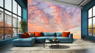 Panoranic background Sunrise beautiful Sky with colorful clouds Wall mural