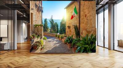 Small Mediterranean town - lovely Tuscan stree Wall mural