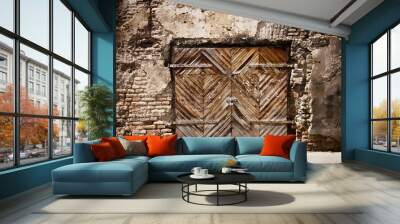 Old wooden gate Wall mural