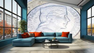 Two euro coin macro detail Wall mural