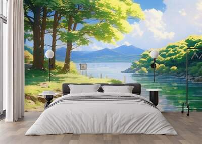 Beautiful Landscape by AI Generator Wall mural