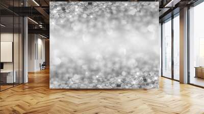 Abstract glitter silver background Wall mural