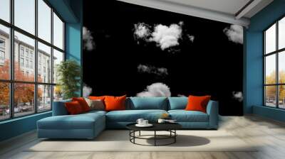 White cloud with  black background Wall mural