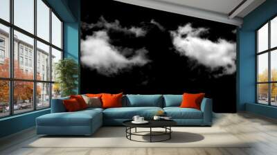 White cloud with black background Wall mural