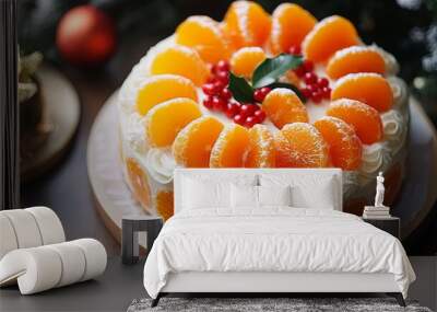 Christmas Mandarin Cake Wall mural