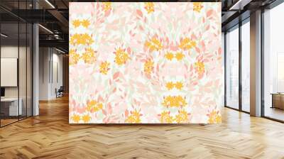 Beautiful floral motif. flowers intertwined in a seamless pattern on a gentle background Wall mural