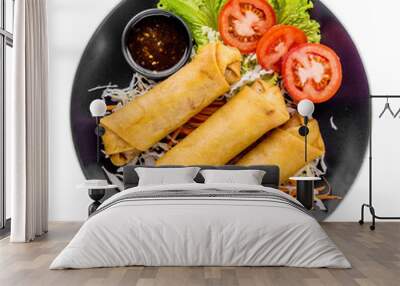 fried spring rolls isolated and save as to PNG file Wall mural