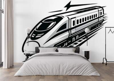 Bullet train isolated on white background  Wall mural