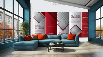 Creative tri-fold brochure design. corporate business marketing template for tri-fold flyer, Layout with modern design vector and abstract background. Creative concept 3 folded flyer or brochure post, Wall mural