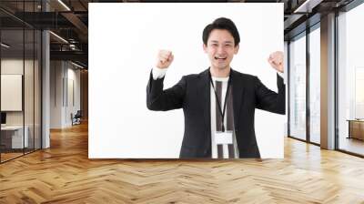 portrait of asian businessman isolated on white background Wall mural