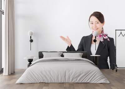 portrait of asian businesswoman on white background Wall mural