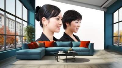 two asian businesswomen standing Wall mural