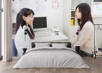 two asian women in clinic Wall mural