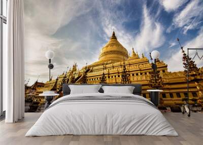 Shwezigon Pagoda in Pagan, Myanmar Wall mural