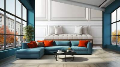 leather sofa in room Wall mural