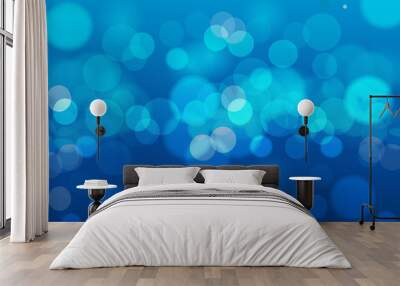 Abstract blue bokeh background. Abstract gold bokeh background. Wall mural