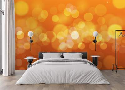 Abstract orange bokeh background. Abstract gold bokeh background. Wall mural