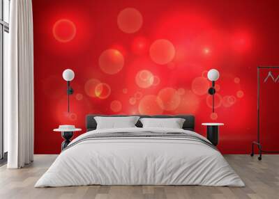 Elegant red bokeh blur light effect background Wall mural