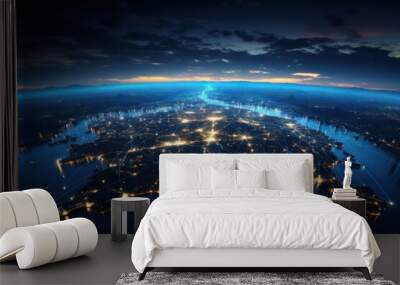 communication, connect, connection, digital, network, technology, wireless, energy, online, smart. m Wall mural