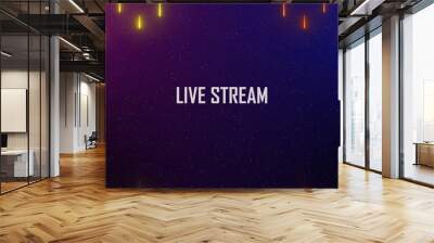 Live Streaming Background Frame - Animated Neon Overlay Template, Gaming Overlay OBS or Streamlabs Studio hi-tech overlay for streamers. Features transparent section for desktop scene and face cam Wall mural