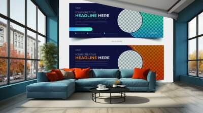 Creative corporate business marketing social media  cover banner post template. business professional company banner corporate profile cover webinar social media cover, Banner & post Wall mural