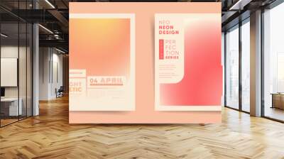 Abstract spring square gradient cover template design set for poster, social media post and modern album. Aesthetic circular gradient post. Vector modern color kit.	 Wall mural