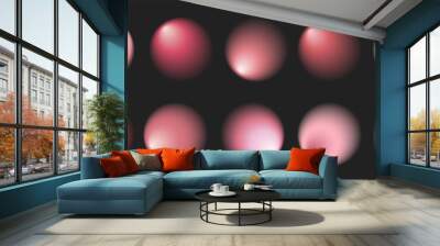 Circular rose gold blurred gradient collection. Vibrant soft blurry premium pink gradients for modern trendy design in black and pink colors. Lovely romantic rose golden Gradient shapes set palette. Wall mural