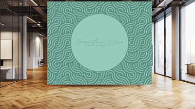 Mint green seamless wavy geometric pattern with abstract fluid lines. Modern vector design for fresh backgrounds and stylish decorative accents. Wall mural