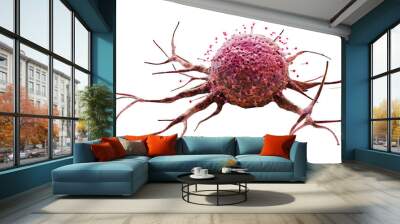 Cancer Cells on Transparent White Background. 3d illustration. Wall mural