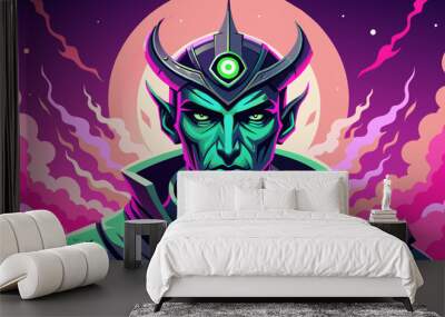 Unleash the Beast: Angry Monster Face T-Shirt Designs for Men Wall mural