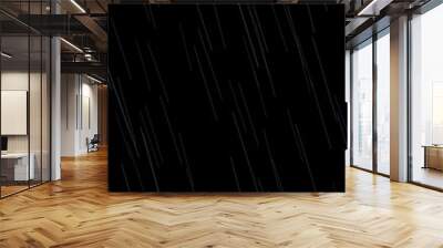 黒い背景に雨が降る Wall mural