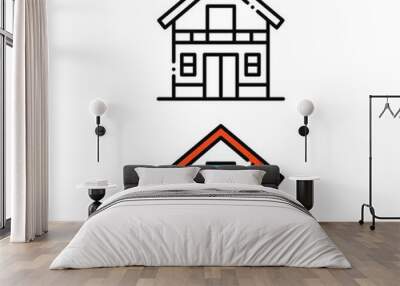 Home icon design in two variation color Wall mural