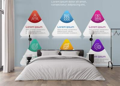 Modern business infographic steps Wall mural