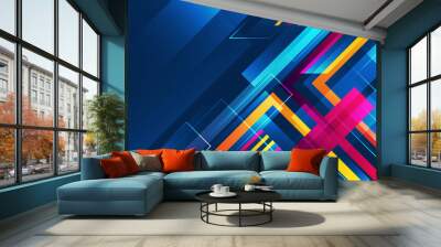 Modern futuristic gradient geometric background Wall mural