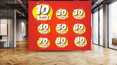 Set number special discount sign template Wall mural