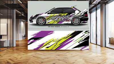 Car wrap decal design vector. abstract Graphic background kit designs for vehicle, race car, rally, livery, sport car
 Wall mural