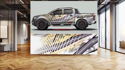 Car wrap decal design vector. abstract Graphic background kit designs for vehicle, race car, rally, livery, sport car
 Wall mural