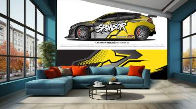 car wrap design. simple lines with abstract background vector concept for vehicle vinyl wrap and automotive decal livery Wall mural