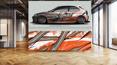 car wrap design. simple lines with abstract background vector Wall mural