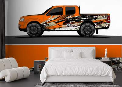 Car wrap graphic racing abstract strip and background for car wrap and vinyl sticker - Vector
 Wall mural