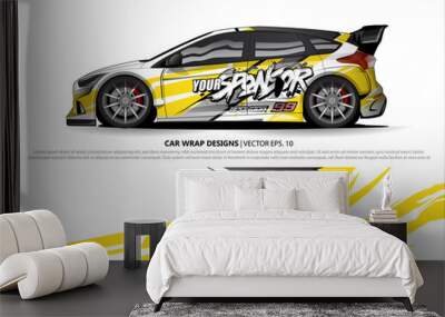 Race car wrap design vector for vehicle vinyl sticker and automotive decal livery
 Wall mural