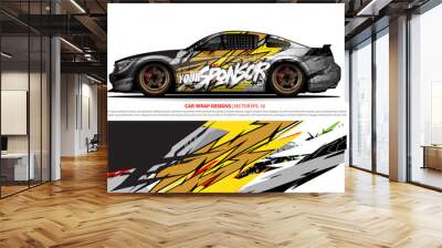 Race car wrap design vector for vehicle vinyl sticker and automotive decal livery
 Wall mural