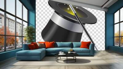 Magician Hat with Wand Wall mural