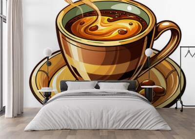 cup-of-coffee---on-a-white-background Wall mural