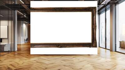 Antique Wooden picture frame  isolated  on transparent background Wall mural