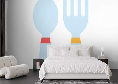 Baby cutlery vector icon Wall mural