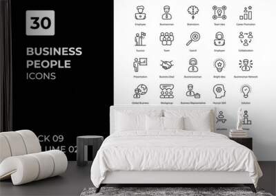 Business People icons collection. Set vector line with elements for mobile concepts and web apps. Collection modern icons. Wall mural